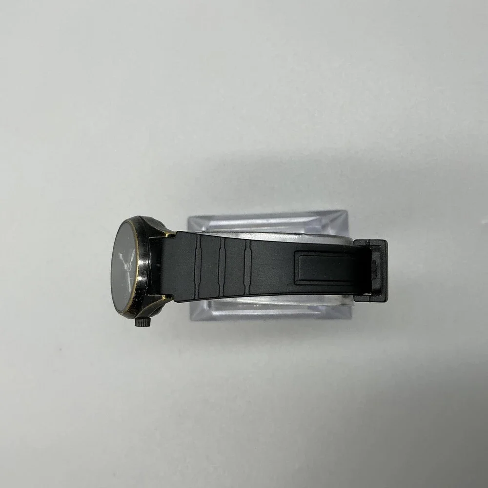 Vintage Orvis Womens Watch 24mm Black Dial Rubber Strap Day Date New Battery